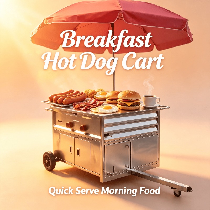 Snacks Food Stall - Kompakter mobiler Imbisswagen mit Rädern, Hot-Dog-Stand,