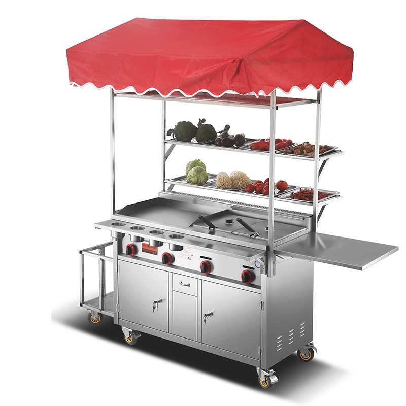 Snacks Food Stall - Konvertierbare Gas-Snack-Wagen für den Außenbereich, rollende
