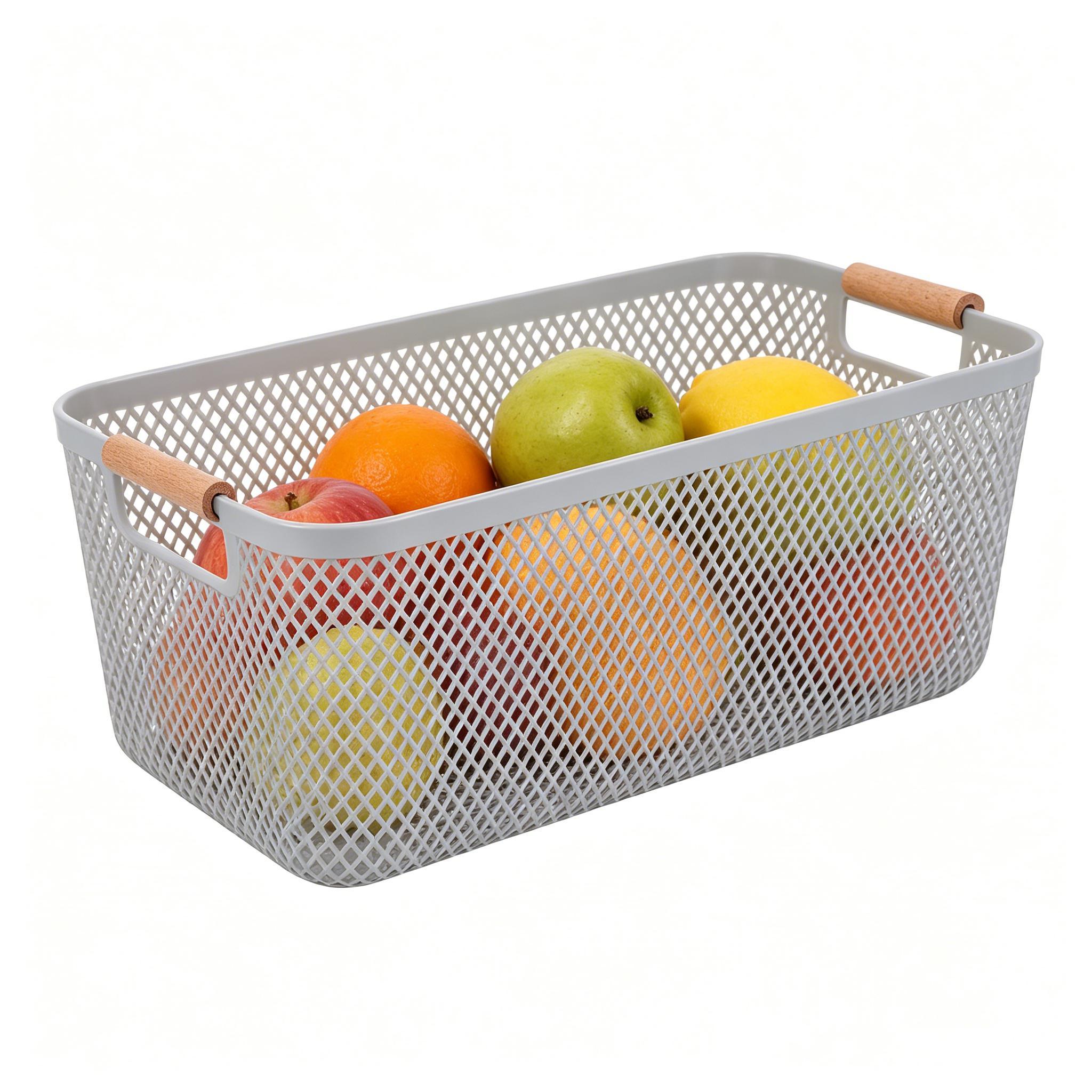 Snacks Food Hamper Basket - Küchen-Aufbewahrungskorb aus Netzstoff, Lebensmittel-Organizer, großer Korb