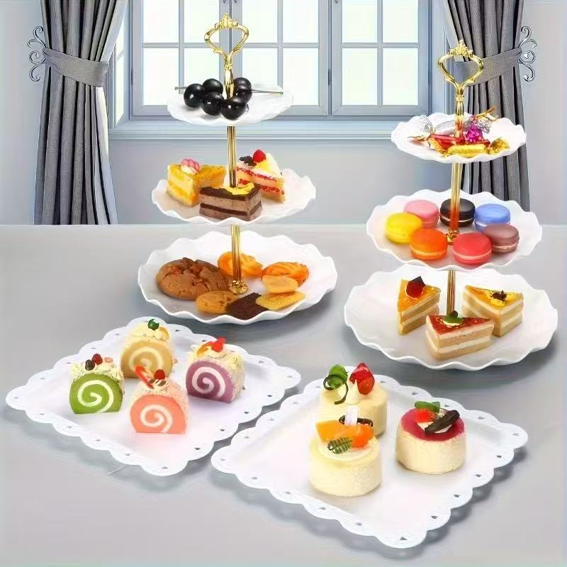 Food Snacks For Baby Shower - 1/3/4/5-teiliges dekoratives Essenstabletts-Set – Kuchen-/Snack-/Obstteller für