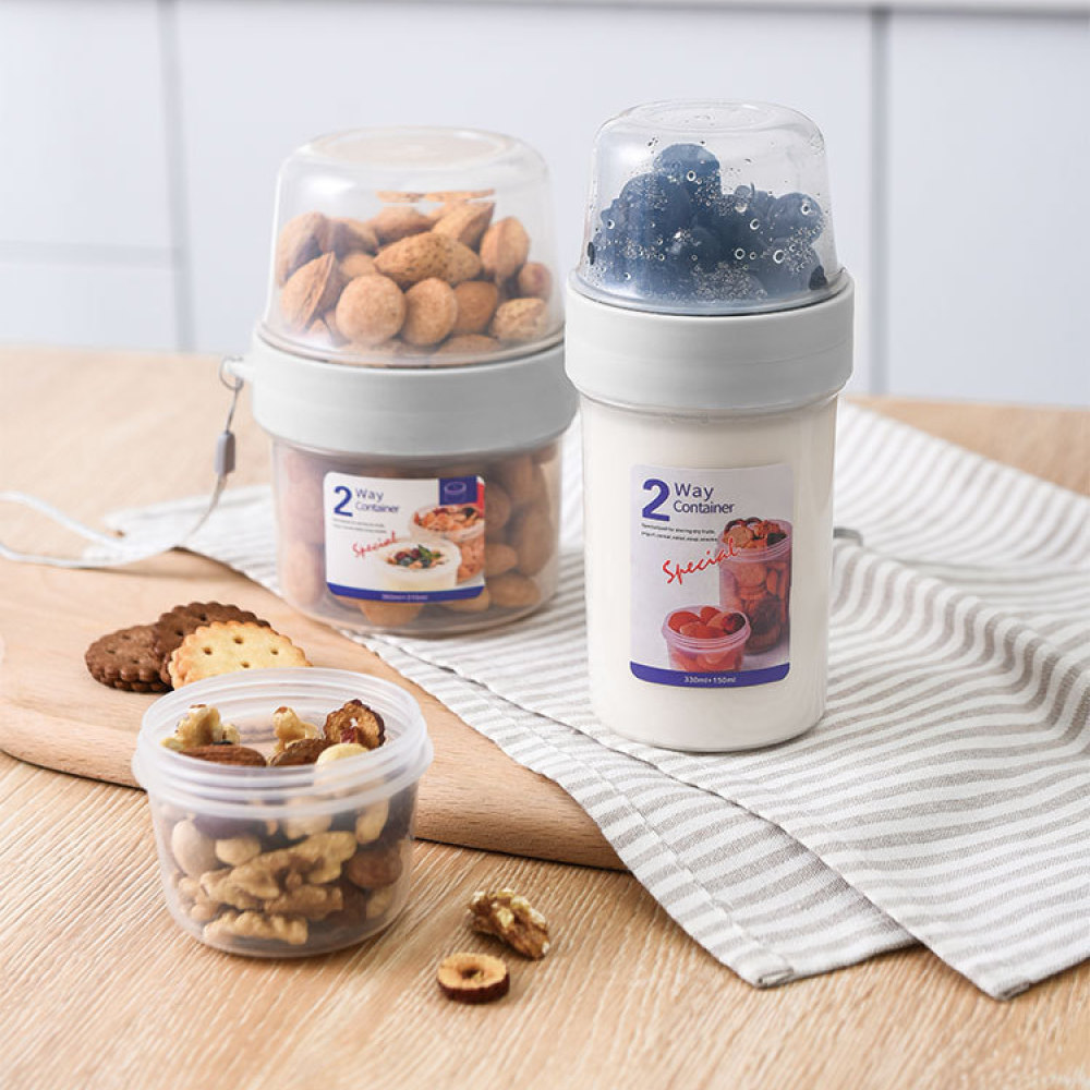 Baby Food Snacks Yogurt - Tragbarer Doppelschicht-Lebensmittelbehälter Luftdichter Behälter für Joghurt,