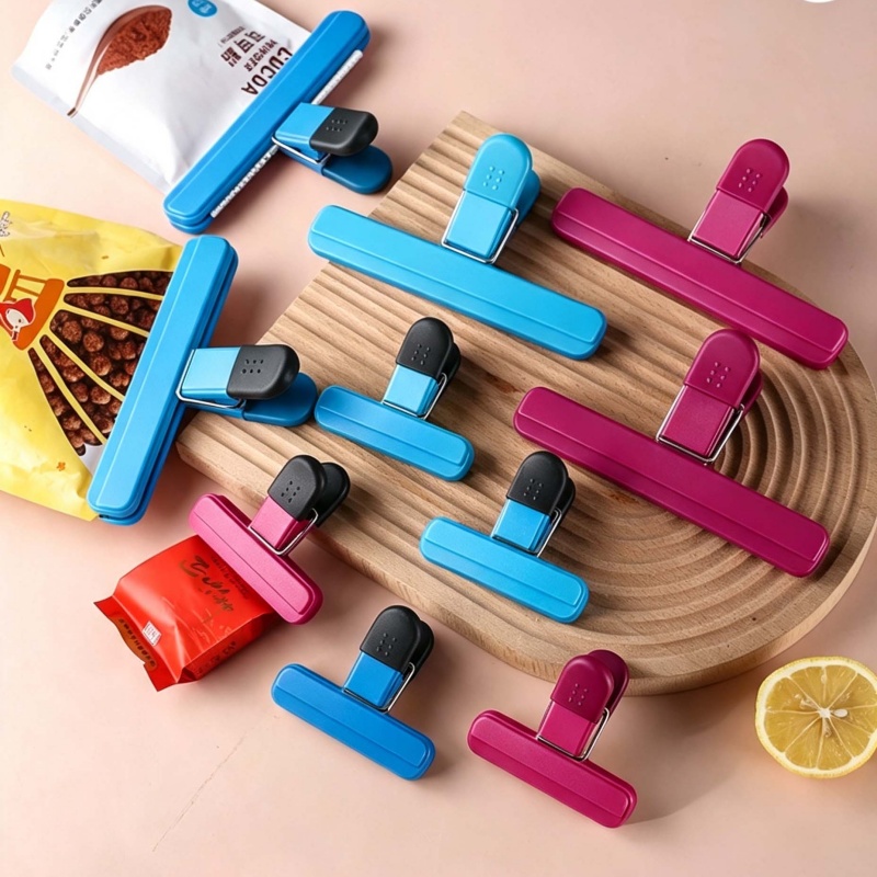 Food Snacks Wholesale - 4 Stück tragbare Plastiktüten-Verschlussklammern, Verschlussklammern für