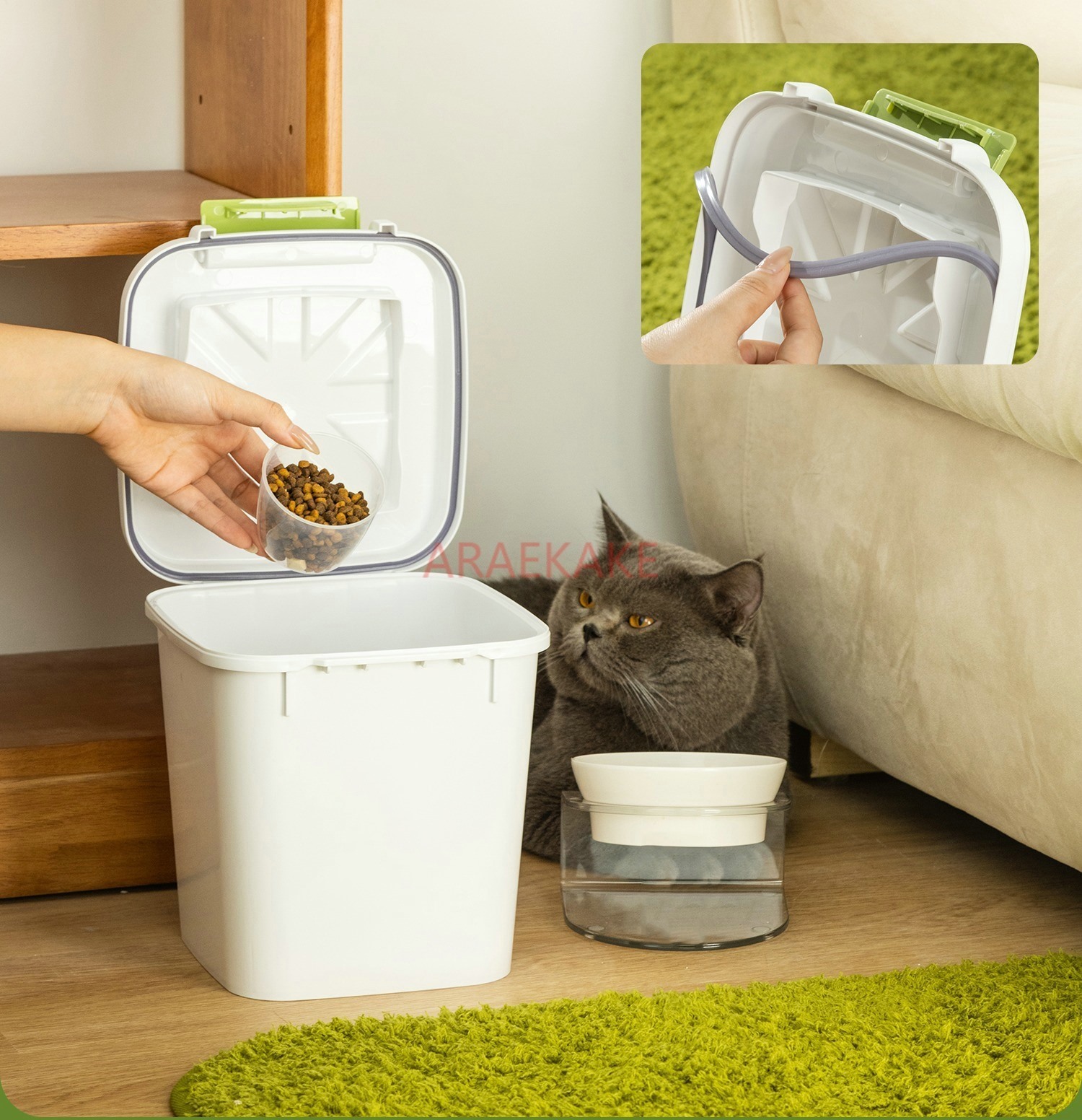 Katzenfutter-Eimer, Aufbewahru – Food Snacks Items Bewertung und Preis