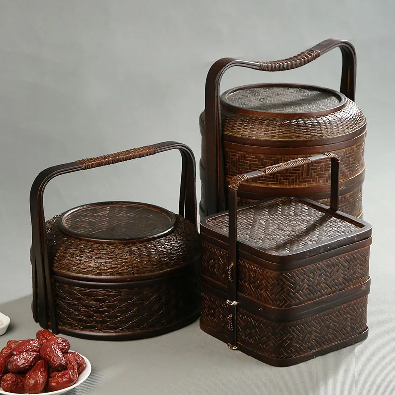 Bambus-Picknickkorb mit Deckel – Snacks Food Hamper Basket Bewertung und Preis