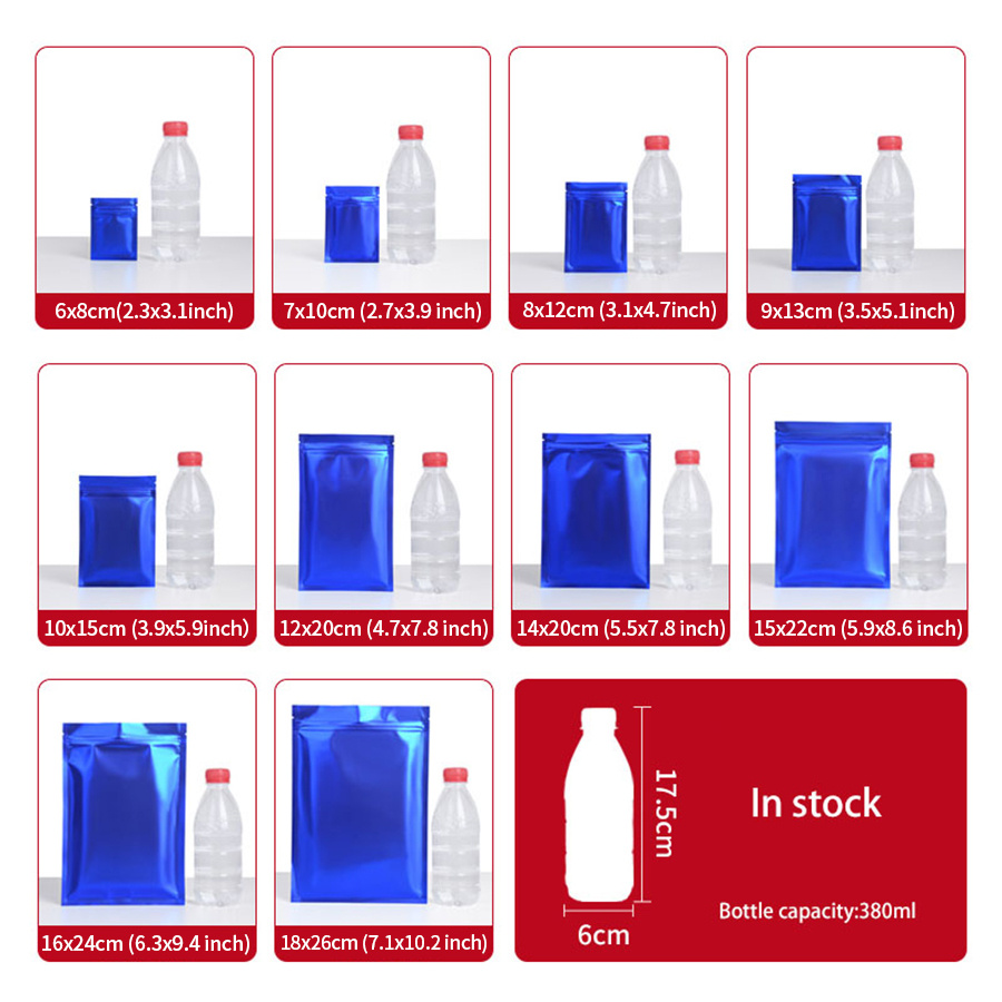 100 Stück matte blaue Folien-R – Food Snacks Items Bewertung und Preis